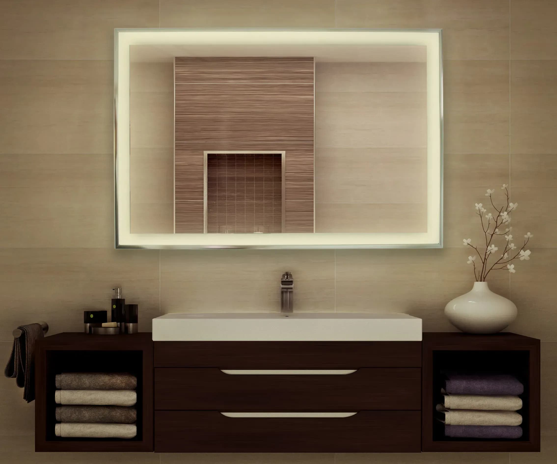 Spiegel-Infrarotheizung mit LED für moderne Wohnprojekte in Halle